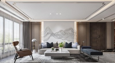 新中式客餐厅3D模型下载